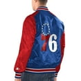 thumbnail image 2 of Men's Starter Royal/Red Philadelphia 76ers Renegade Satin Full-Snap Varsity Jacket, 2 of 2