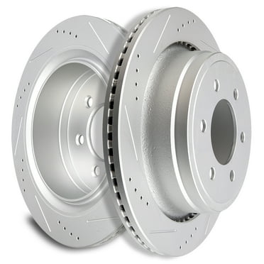 SCITOO Brakes Rotors 2pcs Rear Drilled Slotted Discs Brake Rotors Brakes Kit fit 2012 2013 2014 2015 2016 for Ford F-150