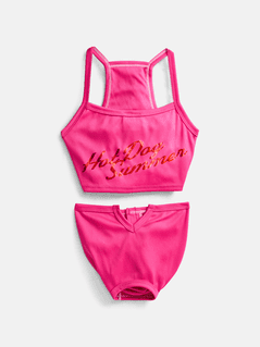 Hot Dog Summer By Megan Thee Stallion Bubblegum Barkini Dog Bikini, Pink, Extra Small