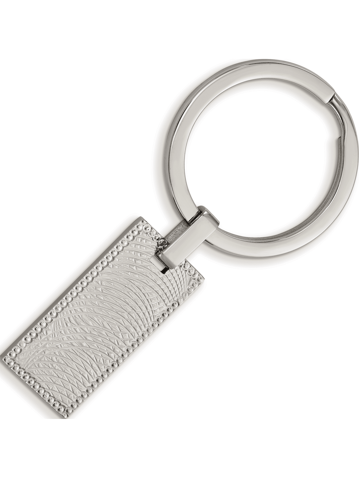 Stainless Steel Polished And Textured Rectangular Key Ring (56.1 X 28.2) Made In China srk158
