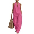 thumbnail image 3 of AzureSilk Women's 2 Piece Outfits Top and High Waisted Wide Leg Pant Casual Matching Set Business Casual Outfits For Women Vacation Outfits Summer Outfits, 3 of 4