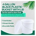 thumbnail image 4 of 4 Gallon Round Plastic Buckets with Lids (4 Pack) - White, Food Grade Pails - Durable All Purpose Storage Containers for Home, Farm, Fishing, Cleaning, 4 of 7