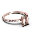 thumbnail image 2 of Art deco 2.00 Carat Emerald Cut Morganite And Diamond Moissanite Engagement Ring Set, Wedding Ring in 925 Sterling Silver With 18k Rose Gold Plating Feminine Gift, Promise Ring, Anniversary Gift, 2 of 3