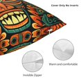 thumbnail image 3 of Hawaiian Tiki Tribal Retro Throw Pillow Covers Decorative Pillowcases for Bed Couch Home Decor Car Sofa 20x20, 3 of 6