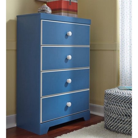 Ashley Bronilly 4 Drawer Wood Chest In Blue Walmart Com