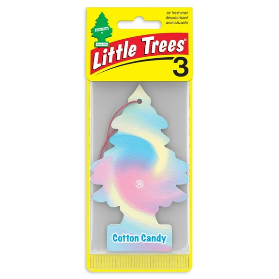 Little Trees Auto Air Freshener, Hanging Card, Cotton Candy Fragrance 3-Pack