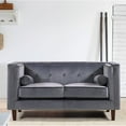 thumbnail image 4 of Kittleson 60'' Velvet Tuxedo Arm Loveseat, 4 of 7