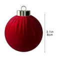 thumbnail image 3 of Bolas De Terciopelo Flocado 1 Bola De Navidad De Terciopelo Flocado De 8cm, Adorno Colgante De Plástico Para Árbol De Navidad, Color Rojo Vino Rkxzt, 3 of 9