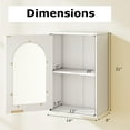 thumbnail image 3 of Costway Bathroom Wall Cabinet Medicine Cabinet with Tempered Glass Door & Adjustable Shelf White, 3 of 10