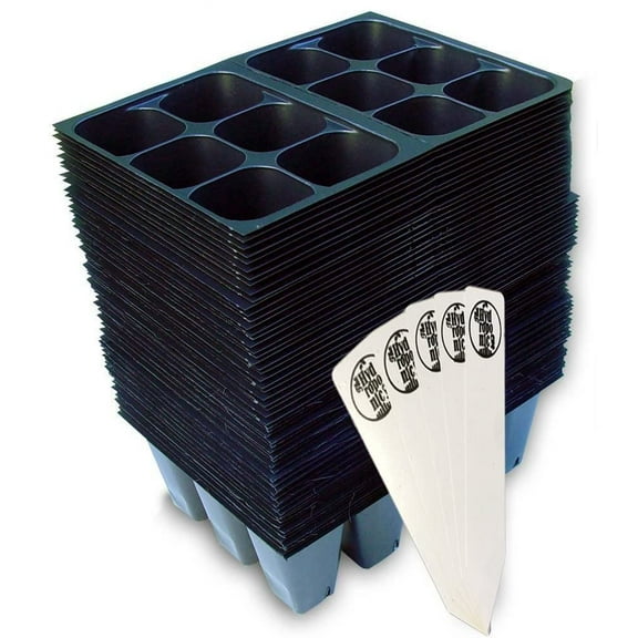 The Hydroponic City Seed Starter Tray, MVR1 720 Cells (120 Trays - 6 Cells Per Tray)   Plant Stakes