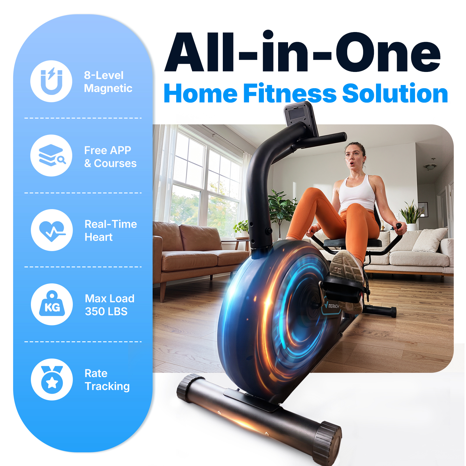 MERACH Smart Recumbent Exercise Bike photo 5