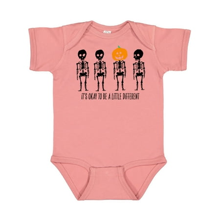 

Inktastic It s Okay to be a Little Different Skeletons and Pumpkins Gift Baby Boy or Baby Girl Bodysuit