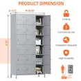 thumbnail image 7 of Aobabo 18 Doors Metal Storage Locker for Employees, Storage Locker for School Office Gym Bedroom, Industrial Steel Storage Locker, Gray, Assembly Required, 7 of 7