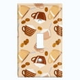 thumbnail image 2 of Metal Light Switch Wall Plate Outlet Cover (Mocha Coffee Bean Espresso Cup Cappuccino Beige - Single Toggle), 2 of 2