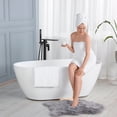 thumbnail image 2 of Wowow Brass Freestanding Bathtub Faucet Single-Handle Floor Mount Claw Foot Tub Faucet with Hand Shower in Matte Black, 2 of 8
