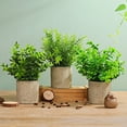 thumbnail image 4 of Travelwant Mini Potted Plants Artificial Flocked Eucalyptus Boxwood Rosemary Greenery in Pots Faux Potted Herbs Small Houseplants, 4 of 7