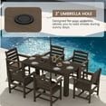 thumbnail image 4 of SERWALL 5-Piece Patio Dining Set, 59" Outdoor Dining Table and 4 Chairs with Umbrella Hole for Garden, Deck, Poolside, Coffee, 4 of 8