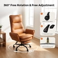 thumbnail image 6 of Patbrela Big and Tall Office Chair, PU Leather Swivel Desk Chair Ergonomic Computer Chairs with Adjustable Armrests, Brown, 6 of 10
