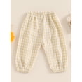 thumbnail image 4 of Caoirhny Baby Toddler Girls Boys Pants 6 12 18 24 Months 2T 3T Elastic Waistband Adorable Casual Plaid Long Trousers, 4 of 9