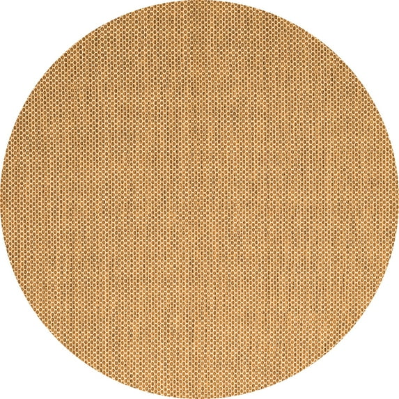 Ahgly Company Indoor Round Abstract Orange Contemporary Area Rugs, 3' Round