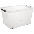 thumbnail image 3 of Cetomo 85Qt*6 Storage Bins Box with Wheels, Organizing Container with Durable Lid for Home, Dorm and Office Organization, Stackable, Clear, Plastic, 6 Pack, 3 of 7