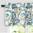 thumbnail image 2 of DriftAway Layla Room Darkening Valance for Kitchen Classic America Style Floral Leaves 18 Inch Length Valance for Living Room Bedroom Rod Pocket Window Treatment 52x18 White Seafoam Gray 2 Pack, 2 of 8