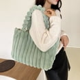 thumbnail image 2 of 1 bolso de mano retro de gran capacidad, bolso de mano de moda para estudiantes, bolso de viaje sencillo de felpa, 2 of 5