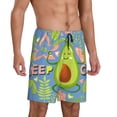 thumbnail image 2 of Kdxio Avocado Keep Calm Print Mens Sleep Shorts Bottoms Soft Comfy Pajama Wear Pants with Drawstring Pockets, 2 of 7