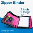 thumbnail image 4 of Case-It The Classic Zipper Binder - 2 Inch O-Rings - Multiple Pockets - 350 Sheet Capacity - Comes with Shoulder Strap - Magenta D-251, 4 of 8
