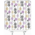 thumbnail image 3 of Christmas Shower Curtain Purple Gold Snowflakes Fantasy Xmas Snow Winter Holiday New Year Bathroom Decor Curtain with Hooks,Purple Gold Black, 3 of 4