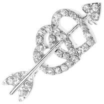 LULULION 1PC White Rhinestone Heart Brooch Pin For Valentine's Day Women Clothes Decoration