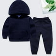 thumbnail image 2 of NIEWTR Toddler Baby Boy Clothes Sweatshirt Pullover Long Sleeve Shirt Top Joggers Pants Pants Autumn Winter Clothes Children's Thermal Underwear Set for 0 6 12 18 24 M 1t(Navy,6-7 Years), 2 of 4