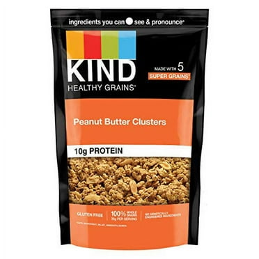 Kind Healthy Grains Granola, Peanut Butter Clusters, 11 Ounce, 10G Protein, Whole Grain, Snack Mix