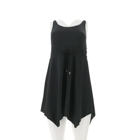 Beaded Handkerchief Hem Dress - Denim & Co Beach Handkerchief Hem Swim Dress A303729