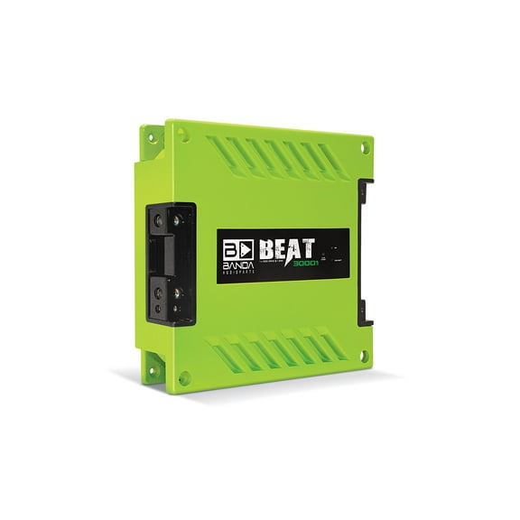 High Power Vehicle Audio Mono Bass Amplifier w/Subsonic Filter and Low Pass Filter Stable at 1 ohm GREEN