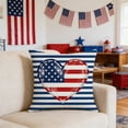 thumbnail image 1 of Independence Day Pillow Covers Striped Print Seat Cushions For Indoor Holiday Decor, 1 of 6
