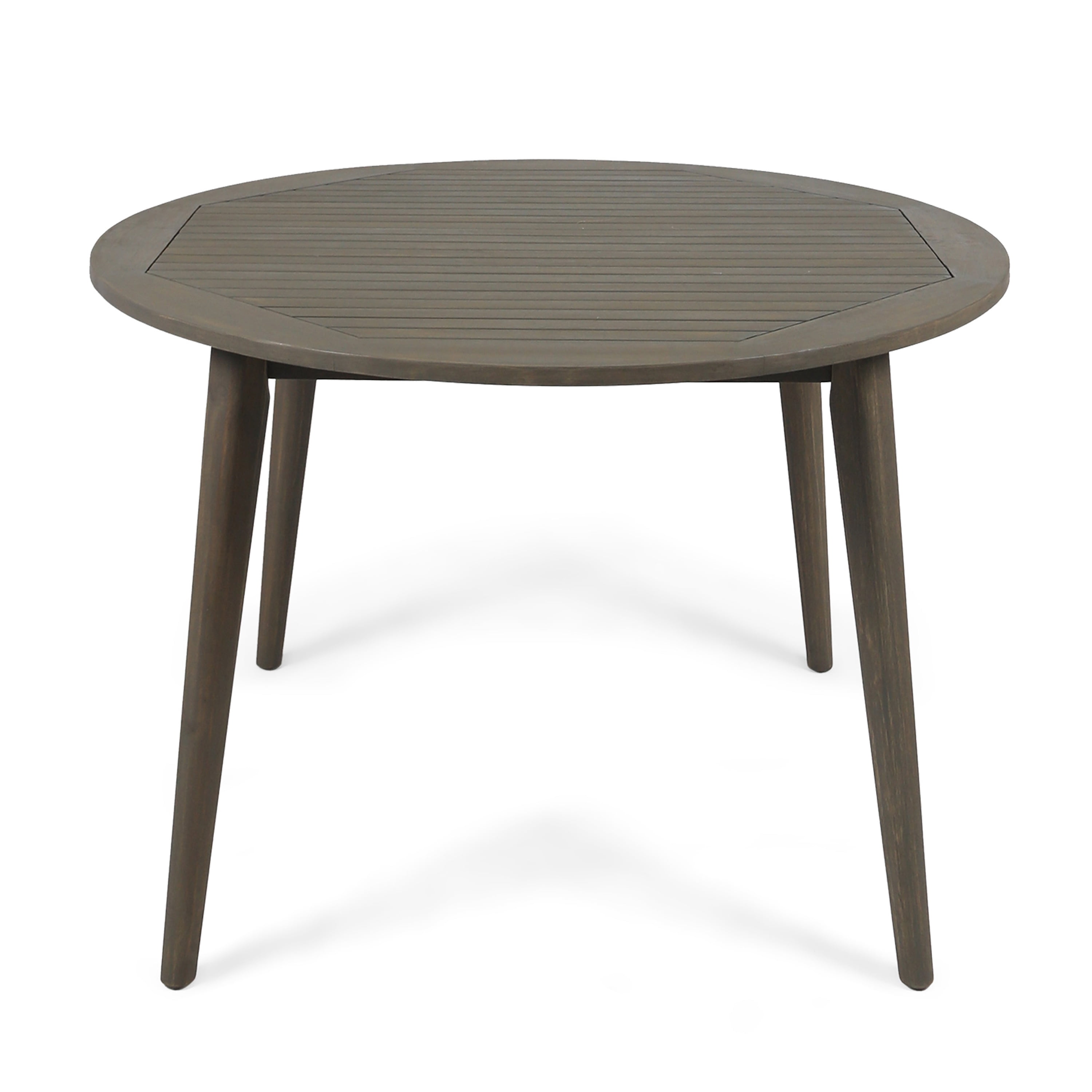 Euroco simple and sleek acacia wood dining table is the perfect addition to any backyard space