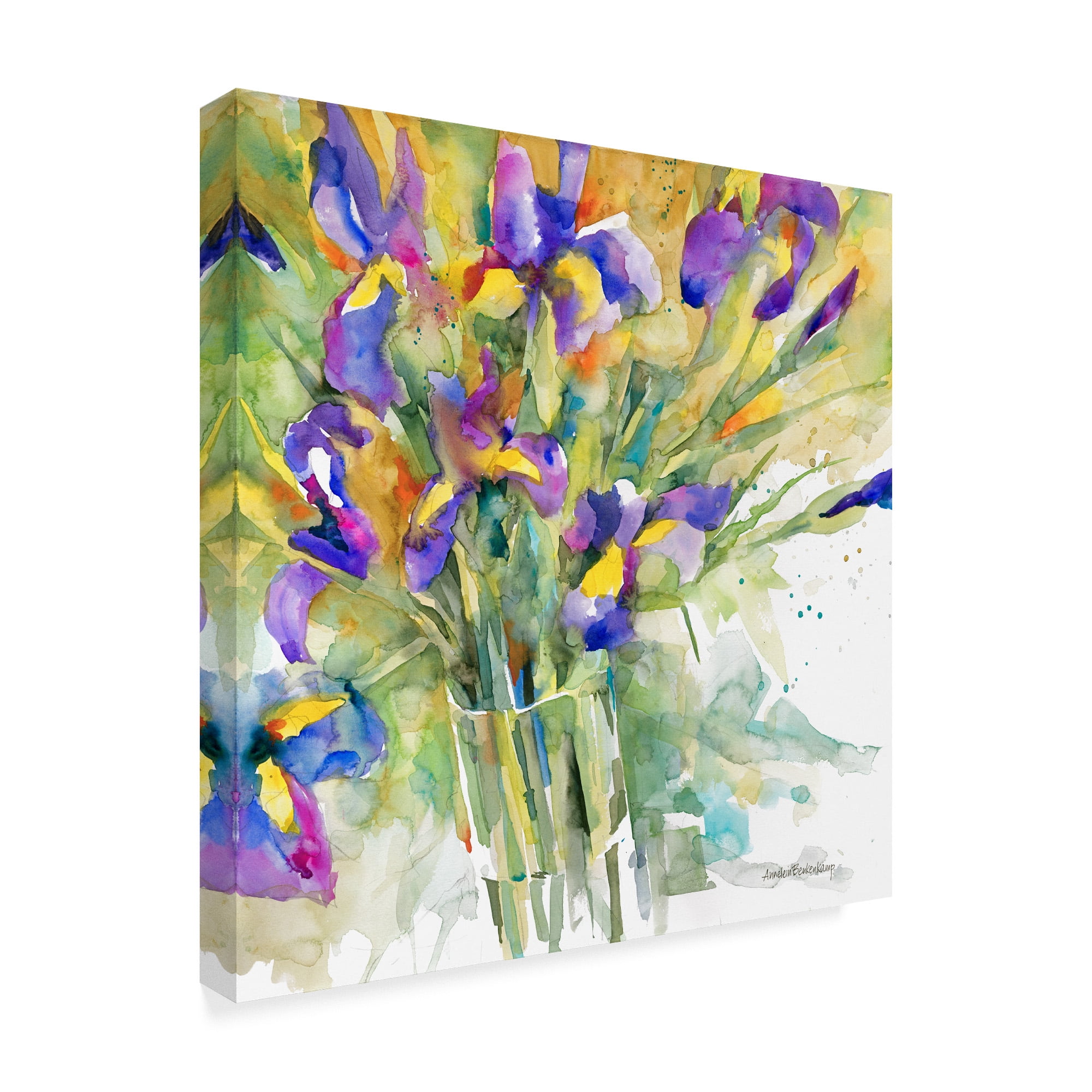 Trademark Fine Art 'Fiesta Purple Yellow' Canvas Art by Annelein Beukenkamp
