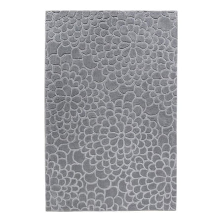 Bowery Hill 96 x 120 Transitional Fabric Hand Tufted Rug in Pale Blue