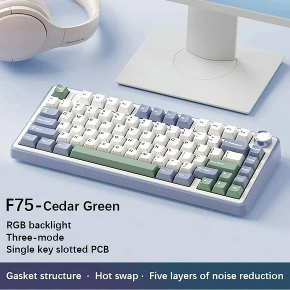 Hall F75 mechanical keyboard 2.4g wireless/Bluetooth/Wired RGB PBT 75% layout OEM profile gasket customized PC Gaming keyboard