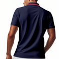 thumbnail image 4 of Men's Summer Polo Shirts Short Sleeve Solid Color Basic Golf Work Collared Shirts, L, 4 of 4