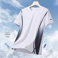 thumbnail image 4 of Fewfanhot Men's Essentials Gradient Athletic T-Shirt, Quick Dry Short Sleeve Crewneck Workout Tee, Breathable Gym Running Top, Gifts for Him, M-5XL, 4 of 6