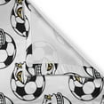 thumbnail image 3 of Ambesonne Soccer Kitchen Curtains, Cartoon Funny Mascot, 55"x39", Black White Yellow, 3 of 3