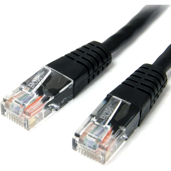 StarTech Cat5e Câble Ethernet - 1 Pi - Noir - Câble de Raccordement - Câble Moulé Cat5e - Câble Réseau Court - Ethernet