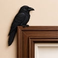thumbnail image 3 of Diceymbol 9 Inch Wooden Raven Door Topper, Handcrafted Realistic Black Bird Corner Decor for Door Frames Shelves and Picture Frame Corners, Gift for Bird Lovers, 3 of 6