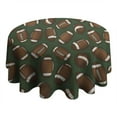 thumbnail image 4 of Football Pattern Round Tablecloth 60"x60",Wrinkle Wipeable Table Cloth for Kitchen Dining Room Picnic Patio Party, 4 of 6