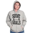 thumbnail image 3 of Squat Goals Workout Motivation Unisex Fleece Graphic Zip Up Hoodie Brisco Brands 4X, 3 of 5