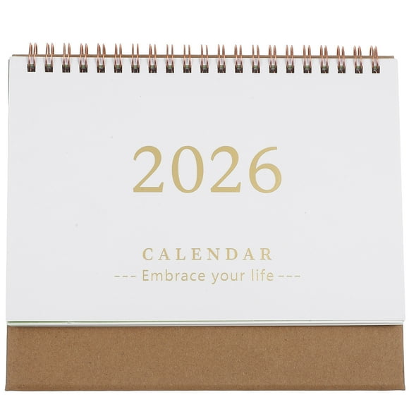 Calendario de escritorio pequeño 2026: Calendario de Año Nuevo de sobremesa, mini agenda plegable para el hogar, la escuela y la oficina.