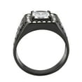 thumbnail image 3 of Mens Ring Black Squared Stainless Steel Ring with AAA Grade CZ in Clear, 3 of 8
