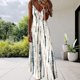 thumbnail image 4 of Vestido playero para mujer, informal, holgado, con escote en V, largo, con pliegues y efecto tie dye, para vacaciones de verano, 4 of 5